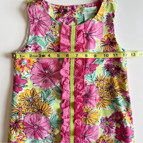 Polly Flinders Girls 6 Floral Sleeveless Sundress Ruffle Front Cotton - Picture 6 of 8